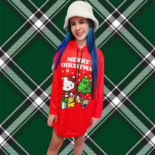 Hello Kitty & Friends Christmas Hoodie Dress for Tweens, Teens & Women