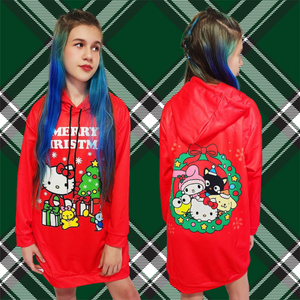 Hello Kitty & Friends Christmas Hoodie Dress for Tweens, Teens & Women