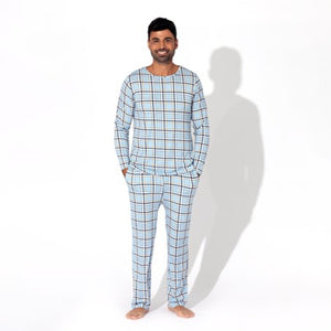 Holiday Plaid Blue Luxuriously Soft Bamboo PJ Set for Men, Women, Kids & Babies