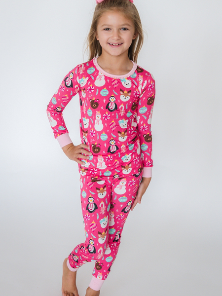 SoftSnooze™ Adult Bamboo Viscose Frosty Friends Pajamas for Men, Women, Kids & Babies