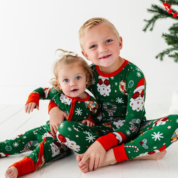 Groovy & Bright Holiday Luxuriously Soft Bamboo PJ Set for Men, Women, Kids & Babies