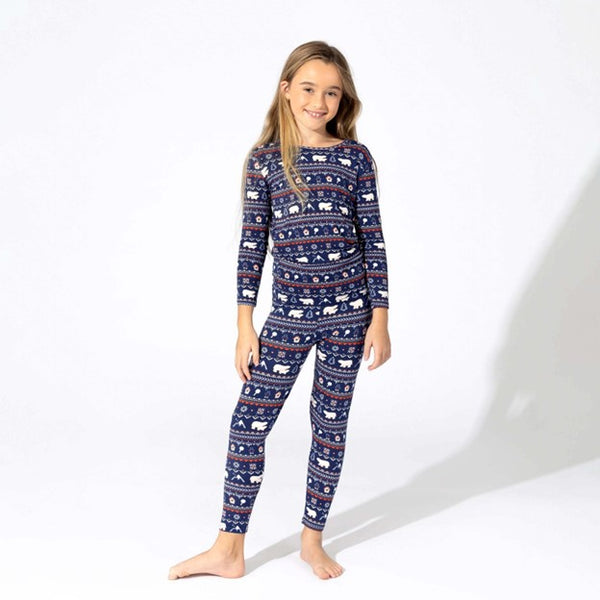 Polar Isle Blue Luxuriously Soft Bamboo PJ Set for Men, Women, Kids & Babies