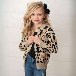 Leopard Button Pocket Cardigan Sweater