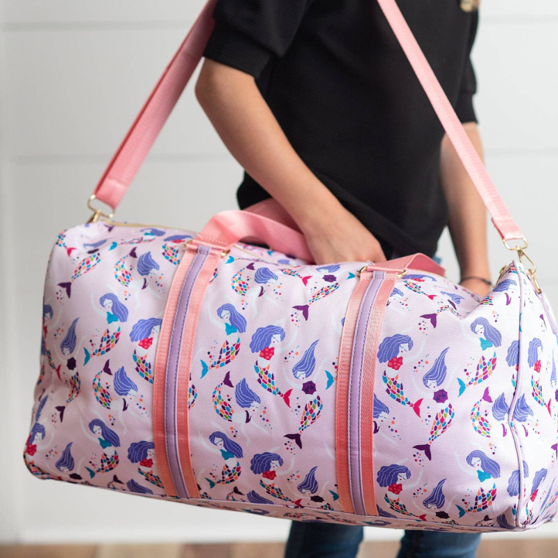 Pink & Purple Mermaid Weekender Travel Bag