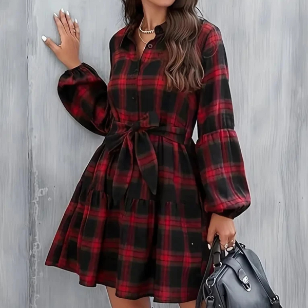 The Kennedy Button-Up Plaid Shift Dress for Women & Teens