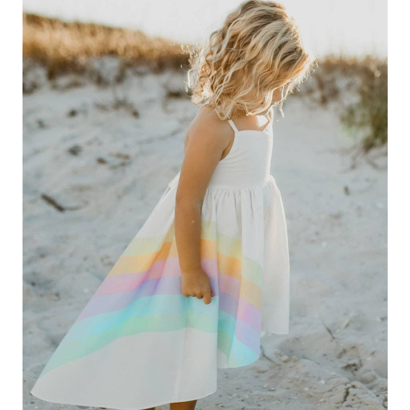 Pastel Rainbow Hi-Lo Dress