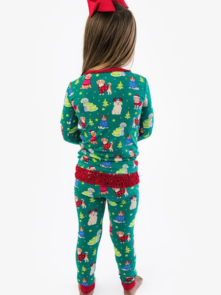 SoftSnooze™ Bamboo Viscose Paw-liday Pals Christmas Dogs Pajamas for Men, Women, Girls & Babies