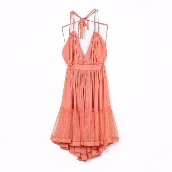 The Boho Halter High-Lo Mini Dress for Women & Teens