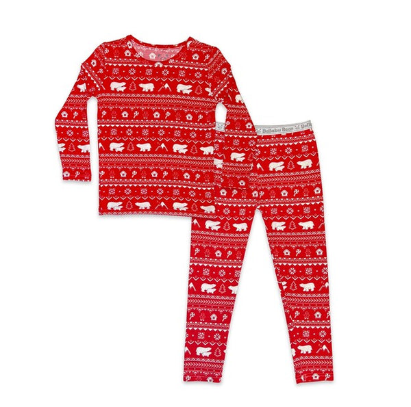 Polar Isle Red Luxuriously Soft Bamboo PJ Set for Men, Women, Kids & Babies