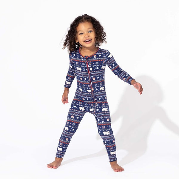 Polar Isle Blue Luxuriously Soft Bamboo PJ Set for Men, Women, Kids & Babies