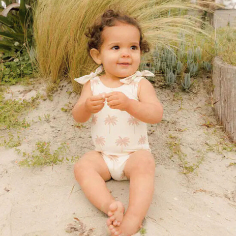 Adorable Me Neutral Palm Tree One Piece Swimwear for Baby, Toddler & Little Girl