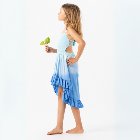 Kids Naia Midi Dress in Sky Blue Ombre
