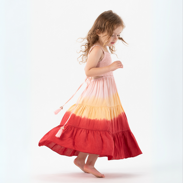 Kids Avisa Dress in Sunrise Ombre