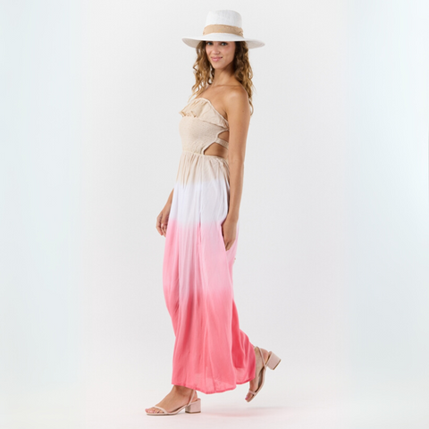 Women's Andy Maxi Dress in Sand Rose Ombre