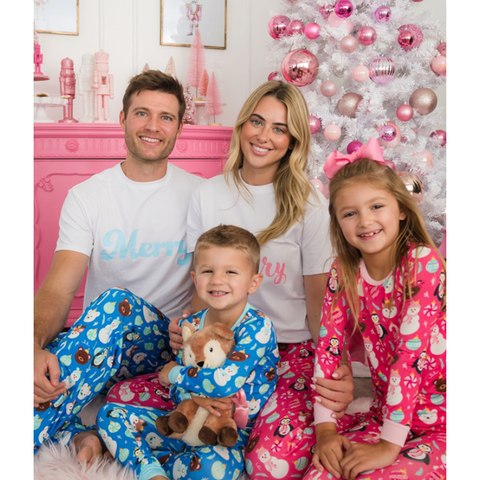 SoftSnooze™ Adult Bamboo Viscose Frosty Friends Pajamas for Men, Women, Kids & Babies