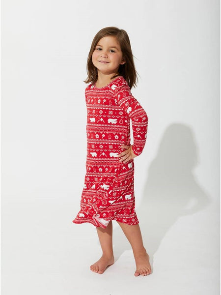 Polar Isle Red Luxuriously Soft Bamboo PJ Set for Men, Women, Kids & Babies