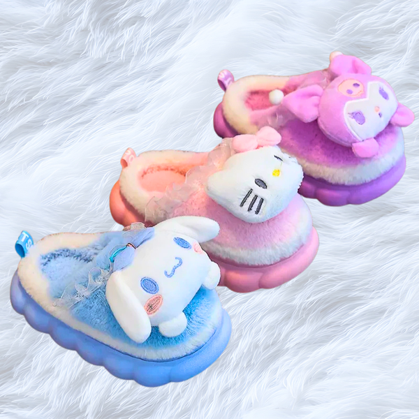 So Chic Hello Kitty™, Cinnamoroll™, or Kuromi™, & MyMelody™ Fluffy Slipper Slides for Girls