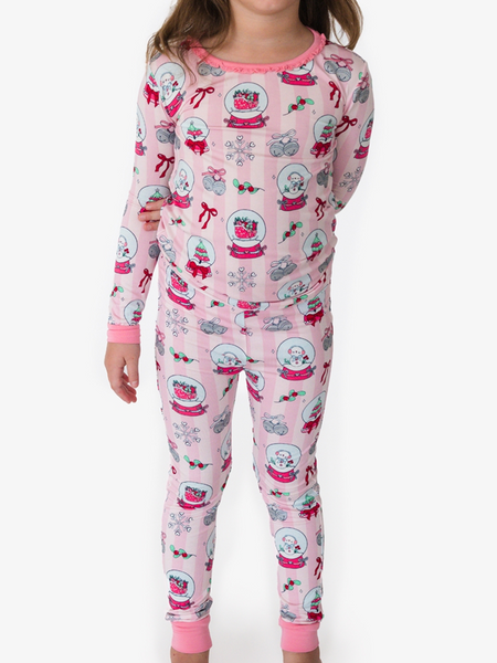 SoftSnooze™ Sparkle Pinkmas Snowglobes Pajamas for Women, Girls & Babies