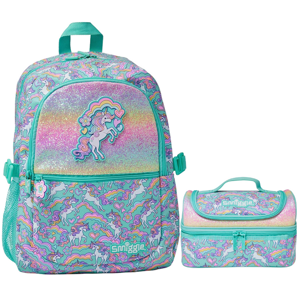 Smiggle® Pastel Unicorn Sparkly Large Capacity Backpack & Accessories