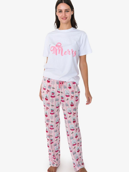 SoftSnooze™ Sparkle Pinkmas Snowglobes Pajamas for Women, Girls & Babies