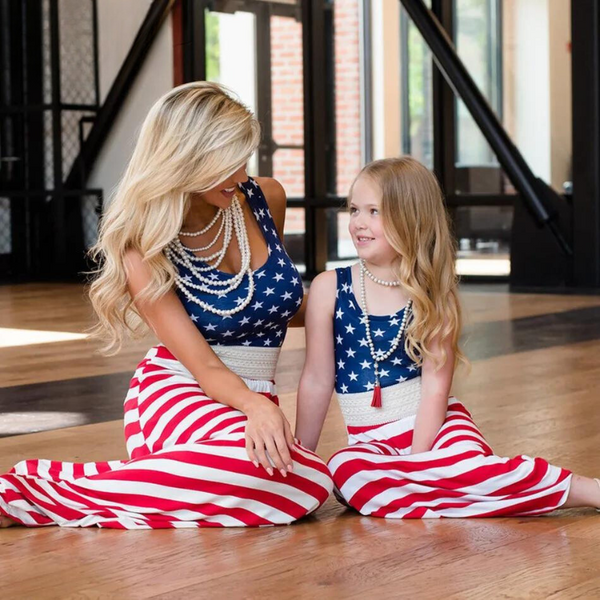 Momma & Me Matching: American Flag Maxi Dress for Women & Girls