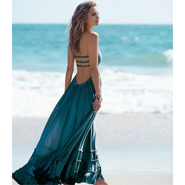 The Tasia Strappy-Back Halter Maxi