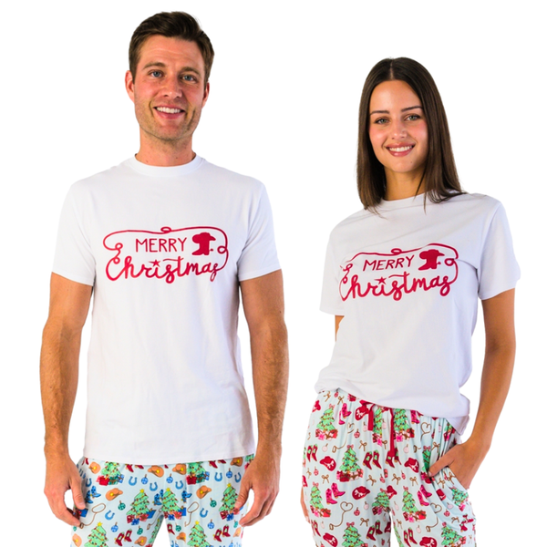 SoftSnooze™ Bamboo Viscose Yuletide Yee-haw Pajamas for Men, Women, Kids & Babies