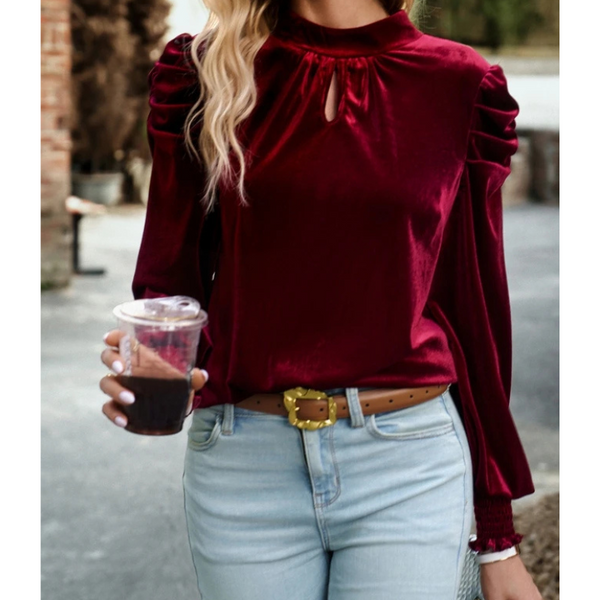 The Velvet Keyhole Top for Women