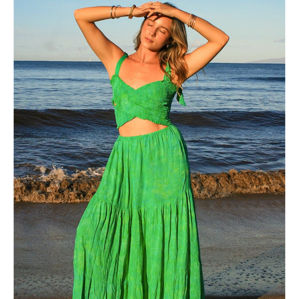 Waverly Maxi Dress in Rainforest Smoke