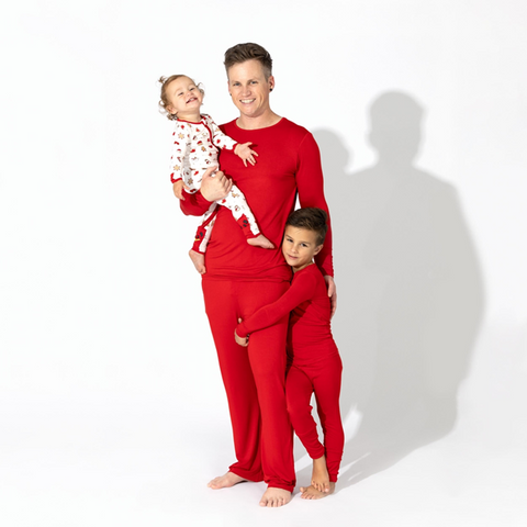 Winterberry Red Luxuriously Soft Bamboo PJ Set for Men, Women & Kids