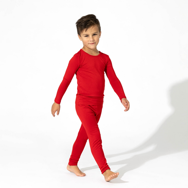 Winterberry Red Luxuriously Soft Bamboo PJ Set for Men, Women & Kids