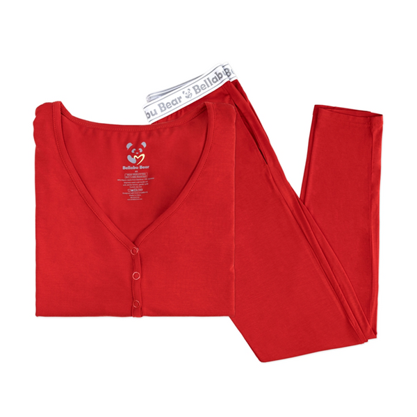 Winterberry Red Luxuriously Soft Bamboo PJ Set for Men, Women & Kids