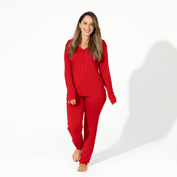 Winterberry Red Luxuriously Soft Bamboo PJ Set for Men, Women & Kids