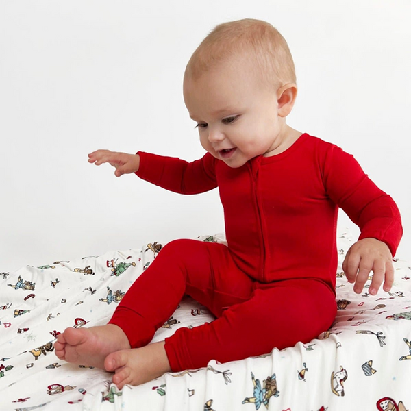 Winterberry Red Luxuriously Soft Bamboo PJ Set for Men, Women & Kids