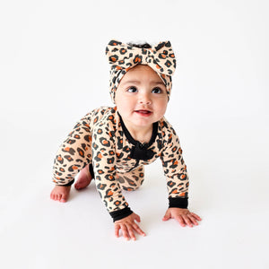 Lounging Leopard Organic Cotton Infant Romper