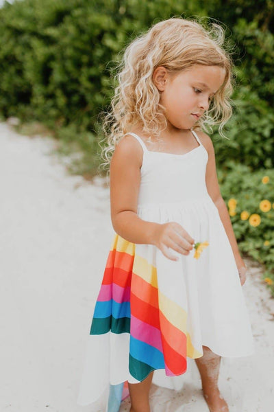 Vivid Rainbow Hi-Lo Dress