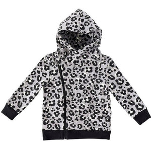 Jada Organic Cotton Asymmetrical Zip Hoodie-Contemporary Leopard