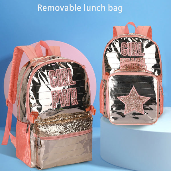 The Stella Star GIRL PWR Pink/Silver Backpack Set