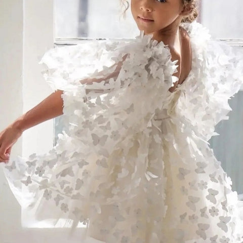 The Little Princess Puff-Sleeve Butterfly Dress