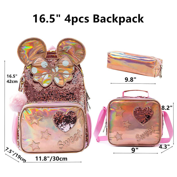 The Mimi Sparkly Pink Backpack Set