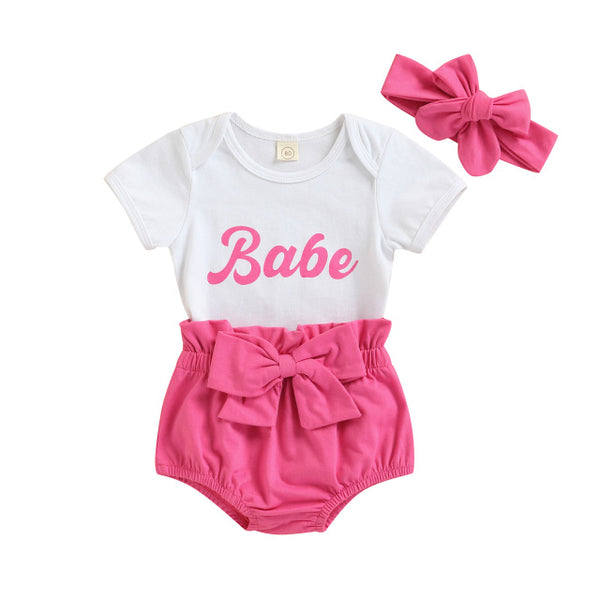 The Whatta Babe Romper & Matching Bow Set